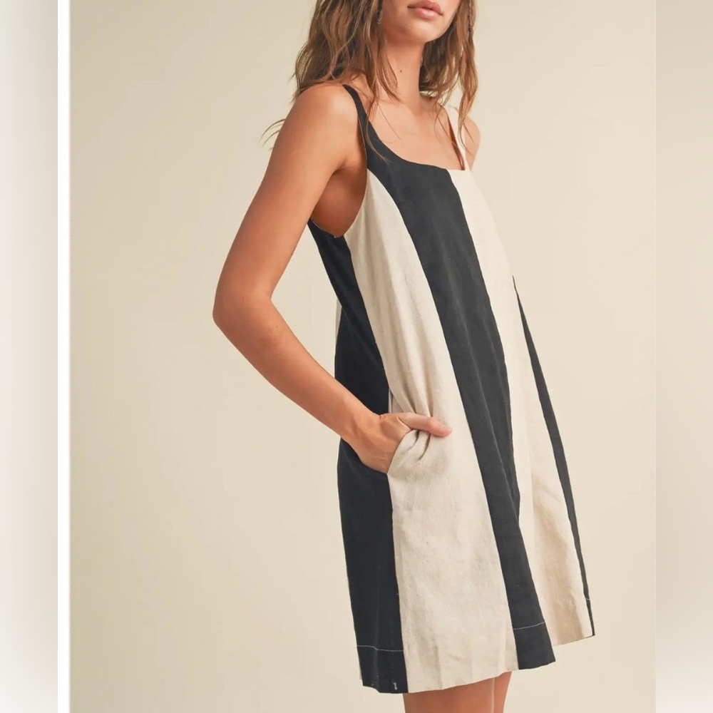 Simply Placed Color Block Mini Dress
